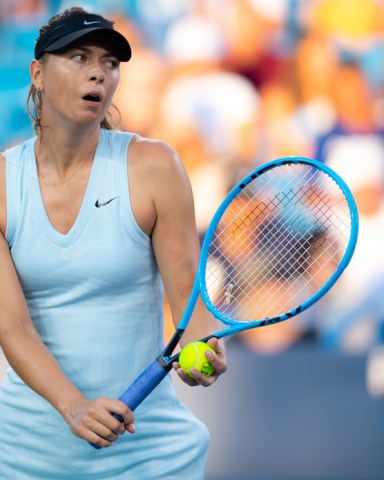 Maria Sharapova of Russia in action during her first-round match Western and Southern Open tennis tournament, Day 1, Cincinnati, USA - 12 Aug 2019