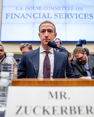 Facebook CEO Mark Zuckerberg arrives for a House Financial Services Committee hearing on Capitol Hill in Washington, on Facebook's impact on the financial services and housing sectors
Congress Facebook Zuckerberg, Washington, USA - 23 Oct 2019