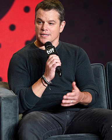 Matt Damon speaks during a press conference for "Suburbicon" on day 4 of the Toronto International Film Festival at the TIFF Bell Lightbox, in Toronto 2017 TIFF - "Suburbicon" Press Conference, Toronto, Canada - 10 Sep 2017