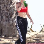 *EXCLUSIVE* Miley Cyrus takes on a Sunday morning hike with her summer abs out!