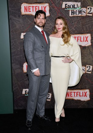 Actor Henry Cavill, left, and girlfriend Natalie Viscuso attend the world premiere of "Enola Holmes 2," at The Paris Theatre, in New York World Premiere of "Enola Holmes 2"New York, United States - 27 Oct 2022