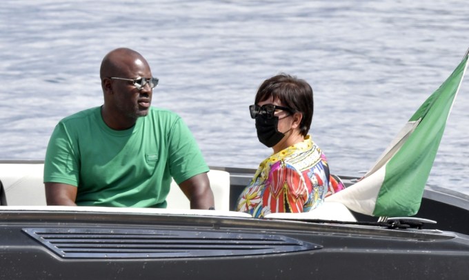 Kris Jenner and boyfriend Corey Gamble arrive in Portofino for a couple’s vacation