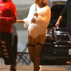 *EXCLUSIVE* Miley Cyrus spotted In sexy thigh high fishnet stockings as she heads to shoot a new project Wednesday at the Hollywood Palladium!