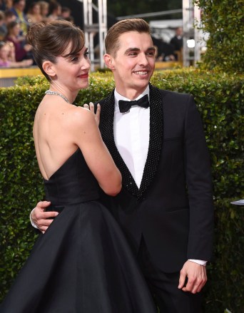 Alison Brie, Dave Franco. Alison Brie, left, and Dave Franco arrive at the 75th annual Golden Globe Awards at the Beverly Hilton Hotel, in Beverly Hills, Calif
75th Annual Golden Globe Awards - Arrivals, Beverly Hills, USA - 07 Jan 2018