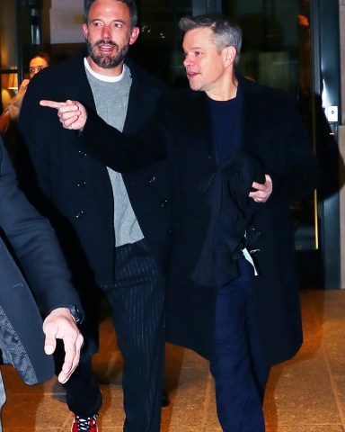 New York, NY  - "Air" director Ben Affleck and actor Matt Damon were spotted leaving a press junket at the Crosby Hotel then arriving at the "Air" premiere at Hudson Yards in New York City.Pictured: Ben Affleck, Matt DamonBACKGRID USA 20 MARCH 2023 BYLINE MUST READ: BlayzenPhotos / BACKGRIDUSA: +1 310 798 9111 / usasales@backgrid.comUK: +44 208 344 2007 / uksales@backgrid.com*UK Clients - Pictures Containing ChildrenPlease Pixelate Face Prior To Publication*