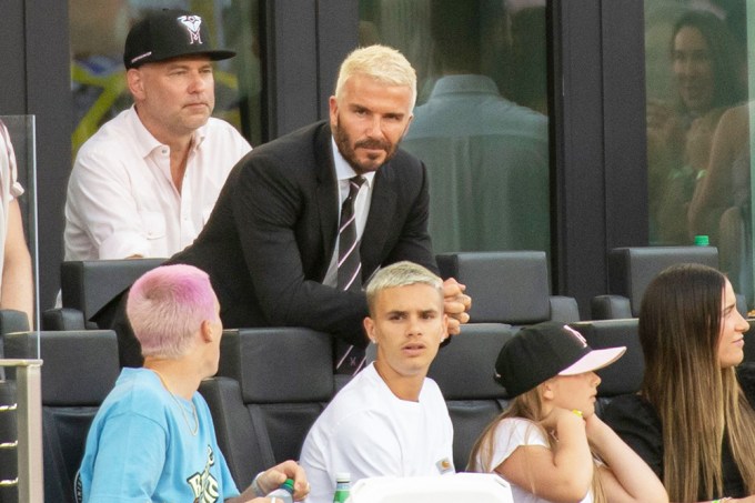 Romeo Beckham joins dad David and his siblings for soccer match