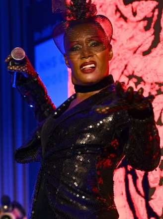 Grace Jones on stage The Icon Ball in aid of NHS Charities Together and Well Child, Landmark Hotel, London, UK - 17 Sep 2021