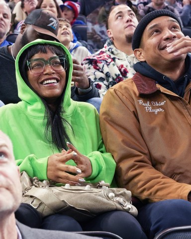 Keke Palmer watches the home team New York Rangers beat the visiting St. Louis Blues 6-4 at Madison Square Garden
St. Louis Blues v New York Rangers, Madison Square Garden, New York, USA - 05 Dec 2022