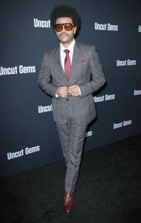 The Weeknd's 'Uncut Gems' Movie Premiere, Arrivals, Cinerama Dome, Los Angeles, USA - 11th Dec 2019 wearing Gucci
