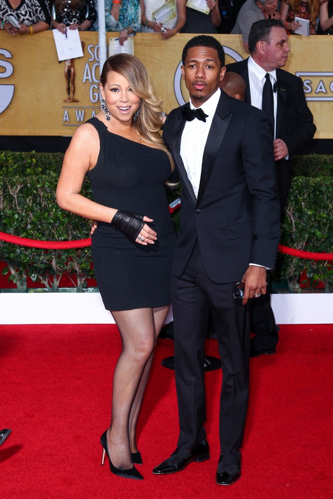 Nick Cannon & Mariah Carey Arrive at the 2014 Screen Actors Guild Awards