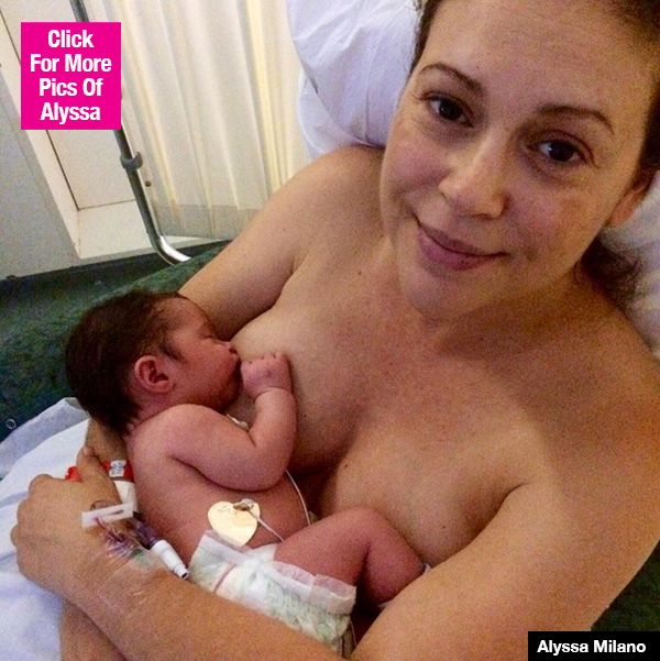 Alyssa Milano Breastfeeding