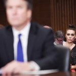 US actress Alyssa Milano (R) listens as Supreme Court nominee Judge Brett Kavanaugh testifies before testifying to the Senate Judiciary Committee hearing on the nomination of Brett Kavanaugh to be an associate justice of the Supreme Court of the United States, on Capitol Hill in Washington, DC, USA, 27 September 2018. US President Donald J. Trump's nominee to be a US Supreme Court associate justice Brett Kavanaugh is in a tumultuous confirmation process as multiple women have accused Kavanaugh of sexual misconduct.Senate Judiciary Committee hearing on nomination of Brett Kavanaugh to be SCOTUS associate justice, Washington, Dc, USA - 27 Sep 2018