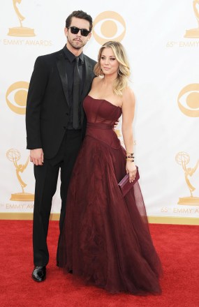 Ryan Sweeting and Kaley Cuoco arrive at the 65th Primetime Emmy Awards at Nokia Theatre, in Los Angeles65th Primetime Emmy Awards - Arrivals, Los Angeles, USA
