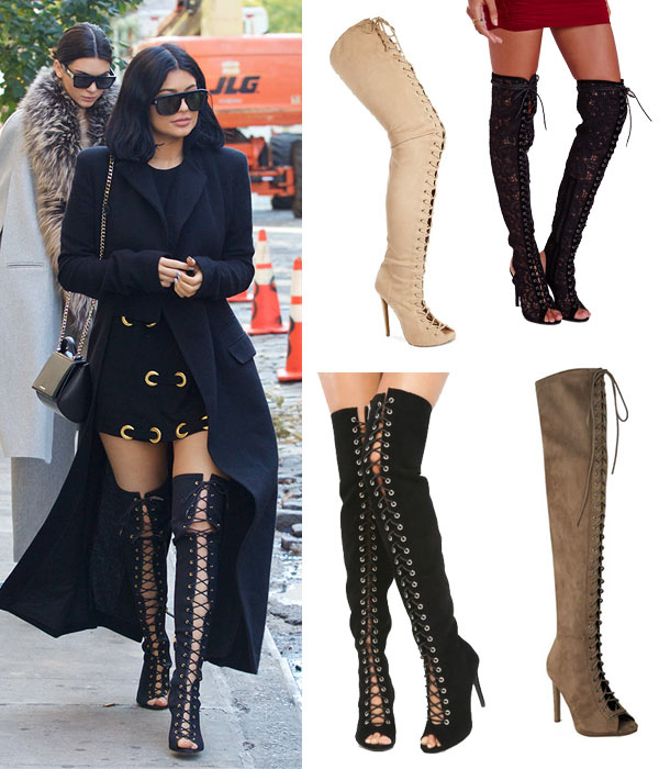 Kylie Jenner’s Thigh-High Boots: SHOP 5 Ways To Rock The Sexy, Lace-Up ...