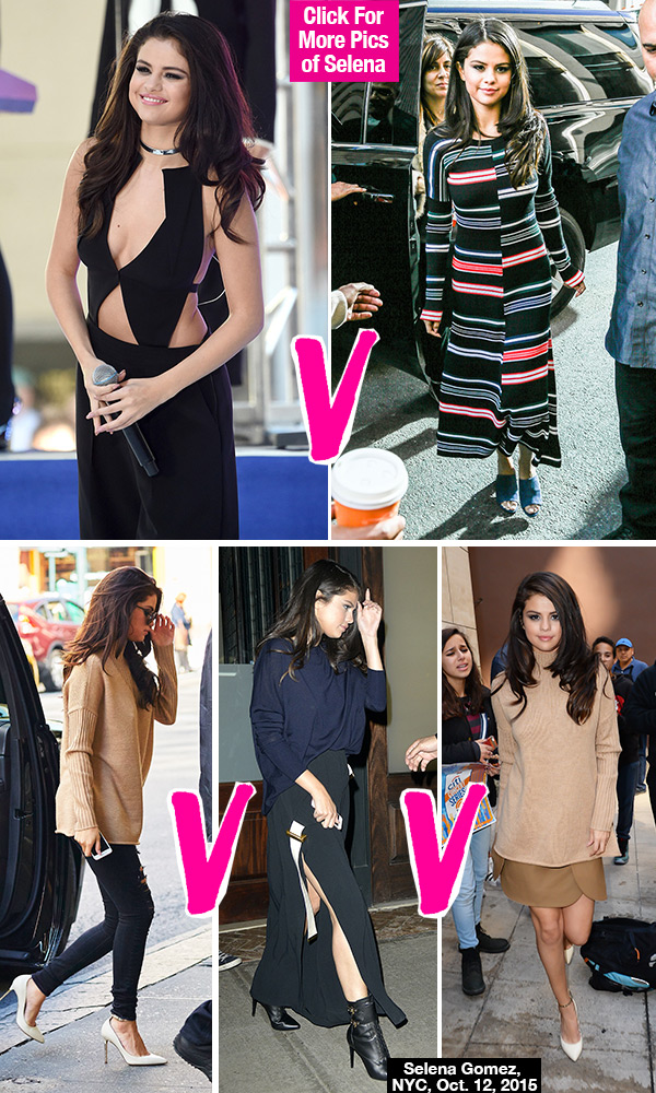 selena gomez 5 looks 1 day