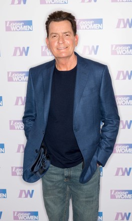 Editorial use onlyMandatory Credit: Photo by Ken McKay/ITV/Shutterstock (10199613cc)Charlie Sheen'Loose Women' TV show, London, UK - 11 Apr 2019EXCLUSIVE CELEB CHAT: HOLLYWOOD ROYALTY CHARLIE SHEEN IS HERE! Today's guest is the Golden Globe award-winning actor best known for appearing in a string of Hollywood movies like Platoon and Wall Street, and TV sitcoms such as Spin City, Two and a Half Men and Anger Management. Off screen though, his personal life spiralled out of control, hitting the headlines for substance abuse and bizarre interviews. Charlie joins us today to take a look back on his chequered past, to reflect on his road to recovery and share his hopes for the future.