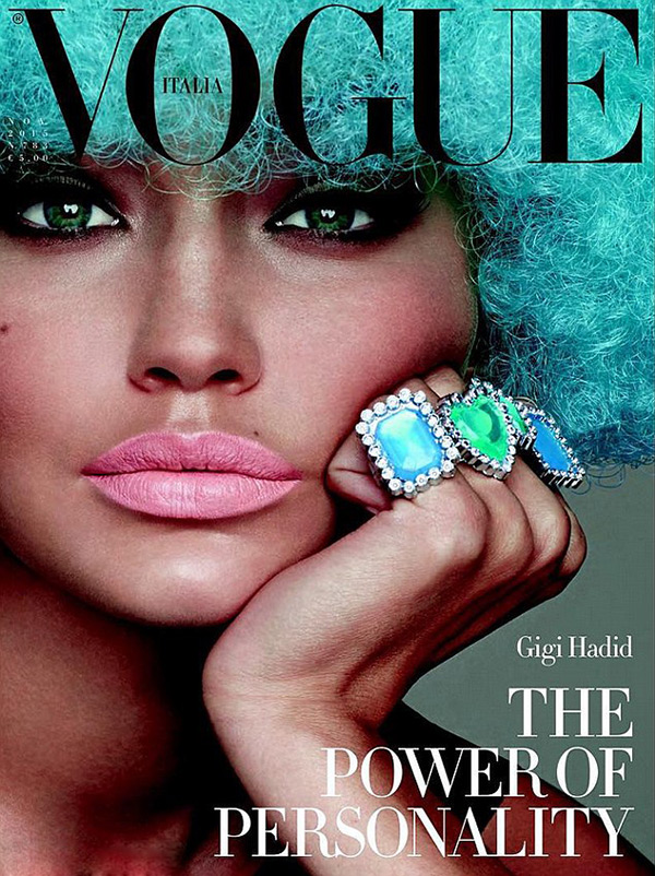 [PICS] Gigi Hadid’s Blue Hair Wig — See Her Stunning ‘Vogue Italia