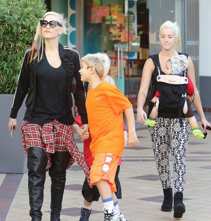 Gwen Stefani, Kingston, Apollo, Zuma, Mindy Mann
Gwen Stefani and family out and about in Los Angeles, America - 06 Dec 2014
Gwen Stefani, Gavin Rossdale and Nanny Mindy Mann who was having a three-year relationship with Gavin Rossdale