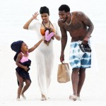 Singer Teyana Taylor enjoys a family beach day with her husband NBA Houston Rockets player Iman Shumpert and daughter in Miami Beach, Florida. 03 Jul 2019 Pictured: Teyana Taylor, Iman Shumpert. Photo credit: MEGA TheMegaAgency.com +1 888 505 6342 (Mega Agency TagID: MEGA458721_008.jpg) [Photo via Mega Agency]