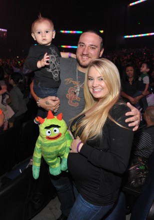 From right, Tiffany Thornton is seen with husband Christopher Carney and son Kenneth Carney at A Very Awesome Yo Gabba Gabba! Live! Holiday Show, on at Nokia Theater, L.A. Live in Los Angeles
A Very Awesome Yo Gabba Gabba! Live! Holiday Show, Los Angeles, USA - 30 Nov 2013