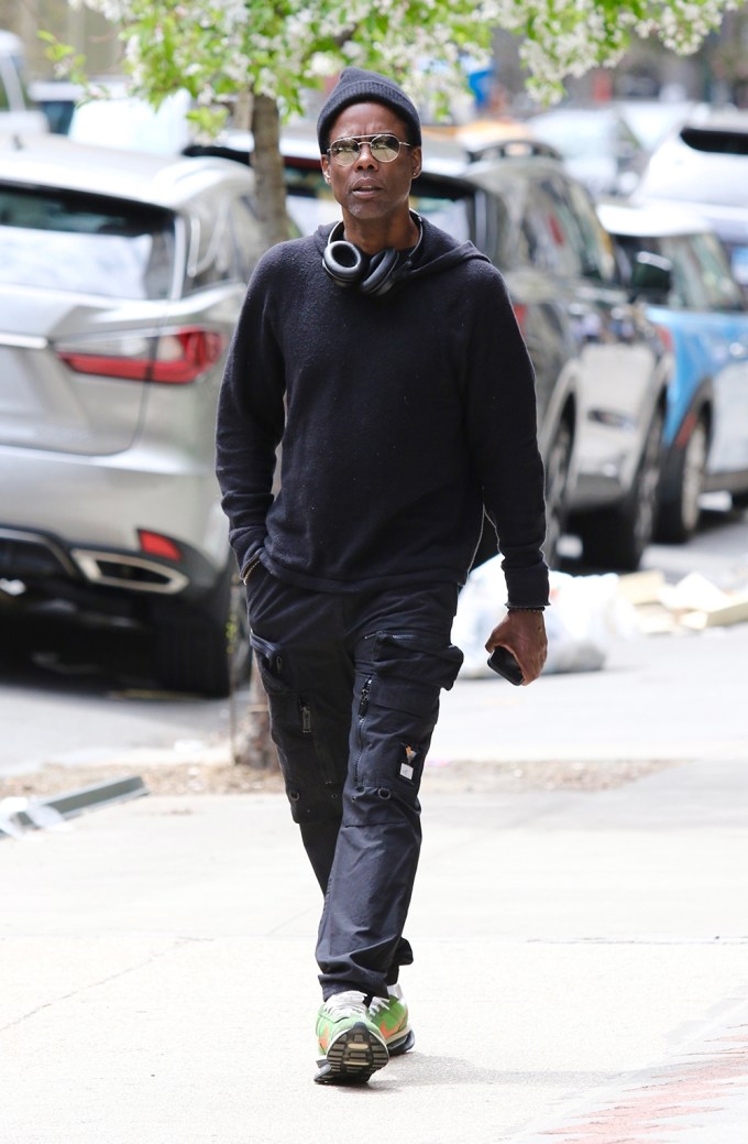 Chris Rock is seen on a long morning walk in NYC after Will Smith was seen in India