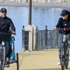 EXCLUSIVE: Eva Longoria enjoys an end-of-year bike ride with husband José Bastón in Marbella, Spain.