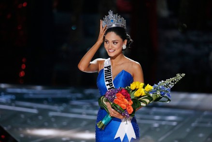 Miss Philippines Pia Alonzo Wurtzbach reacts as she was announced as the new Miss Universe at the Miss Universe pageant, in Las Vegas. Miss Colombia Ariadna Gutierrez was incorrectly named as Miss Universe before her crown was taken away
Miss Universe Pageant, Las Vegas, USA