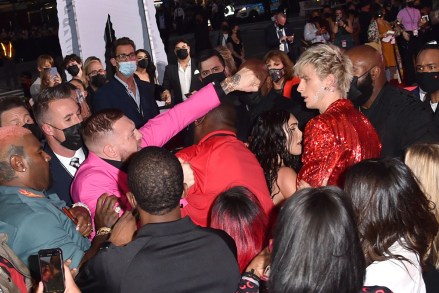 Conor McGregor throws a punch at Machine Gun Kelly
MTV Video Music Awards, Arrivals, New York, USA - 12 Sep 2021