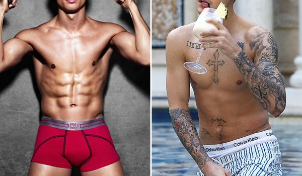 Cristiano Ronaldo Justin Bieber Shirtless