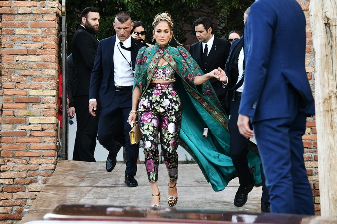 Jennifer Lopez Leaves The Hotel San Clemente for D&G’s Soirée