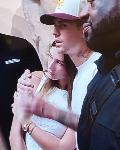 Florence, ITALY  - *EXCLUSIVE*  - Known for housing Michelangelo's sculpture David, The accadmia Gallery in Florence, Italy is visited by Canadian heartthrob Justin Bieber and his wife Hailey. JB looks completely taken as he admires the artwork with while holding Hailey close to him. The singer has been in. Italy where he performed Sunday night for the first time after canceling world tour dates due to Ramsay Hunt syndrome diagnosis. The singer had  canceled Justice World Tour dates due to suffering from partial facial paralysis. Just definitely seems to be back on the path to health as he has updated his website to include dates in Europe before heading to South America in September.  Pictured: Justin Bieber, Hailey Bieber   BACKGRID USA 2 AUGUST 2022   USA: +1 310 798 9111 / usasales@backgrid.com  UK: +44 208 344 2007 / uksales@backgrid.com  *UK Clients - Pictures Containing Children Please Pixelate Face Prior To Publication*