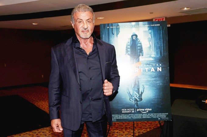 Sylvester Stallone visits a screening of his new movie
