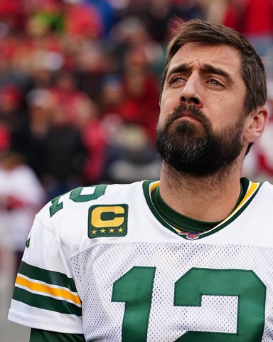 Editorial Use OnlyMandatory Credit: Photo by Dave Shopland/BPI/Shutterstock (10526895k)Green Bay packers Quarterback Aaron Rodgers with a look of dejectionGreen Bay Packers v San Francisco 49ers, NFL Conference Championship, American Football, Levi's Stadium, USA - 19 Jan 2020