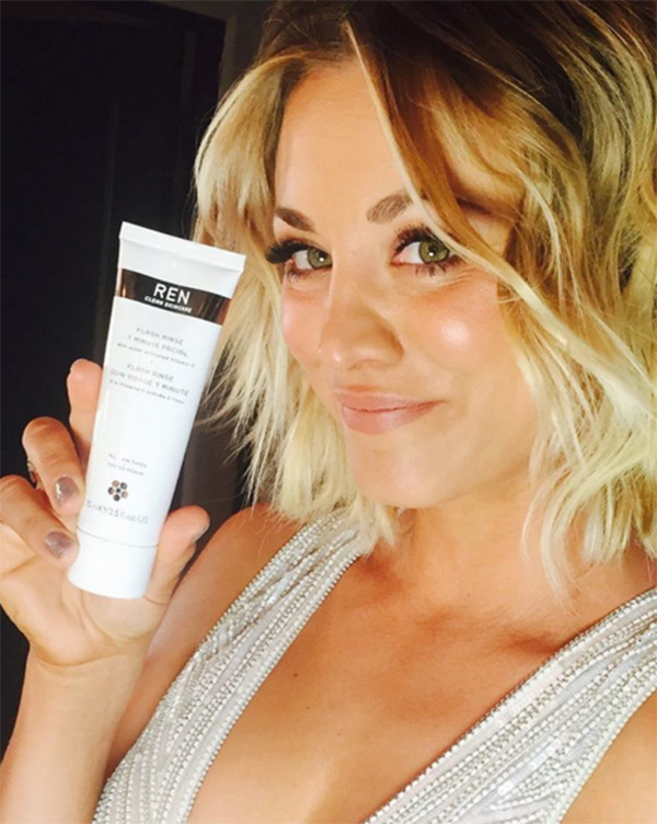 kaley cuoco skin care routine