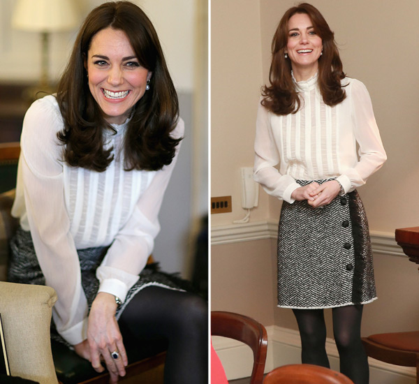 Pics Kate Middleton S Tweed Mini Skirt Chic Huffington Post Uk Outfit Hollywood Life