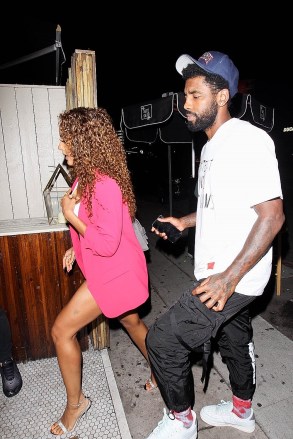 West Hollywood, CA  - NBA Star, Kyrie Irving is spotted with girlfriend, Golden (Marlene Wilkerson) while arriving at an event at The Nice Guy in West Hollywood.Pictured: Kyrie IrvingBACKGRID USA 23 AUGUST 2019 USA: +1 310 798 9111 / usasales@backgrid.comUK: +44 208 344 2007 / uksales@backgrid.com*UK Clients - Pictures Containing ChildrenPlease Pixelate Face Prior To Publication*
