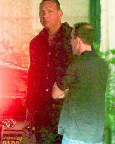 Beverly Hills, CA  - *EXCLUSIVE*  - Alex Rodriguez is seen for the first time after his ex Jennifer Lopez married Ben Affleck in Las Vegas. Alex spent the evening having dinner at Mr Chow with David Ortiz. After dinner he is seen chatting with friends and appears to be going through a range of emotions. At one moment he can't contain his laughter and the next he looks angry with a cold stone face. Pictured: Alex Rodriguez, David OrtizBACKGRID USA 18 JULY 2022 USA: +1 310 798 9111 / usasales@backgrid.comUK: +44 208 344 2007 / uksales@backgrid.com*UK Clients - Pictures Containing ChildrenPlease Pixelate Face Prior To Publication*