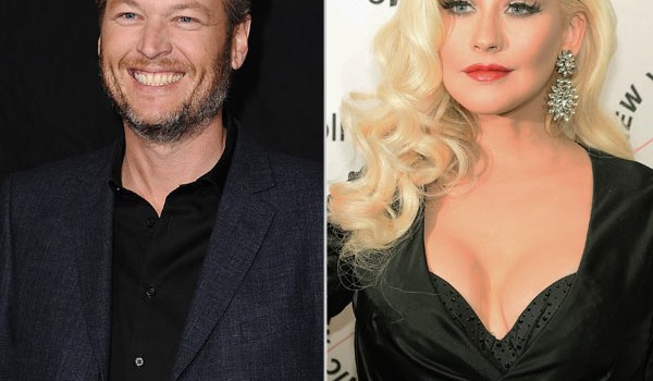 Christina Aguilera Blake Shelton Partying