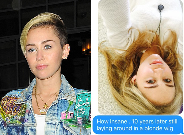 [pics] Miley Cyrus In Blonde Wig — Long Hair Makeover Like Hannah