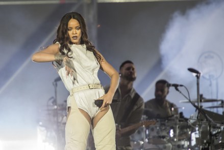 Rihanna performs live in Milan while on her Anti World tour at the San Siro Stadium. 13 May 2017 Pictured: Rihanna. Photo credit: ZUMA Press / MEGA TheMegaAgency.com +1 888 505 6342 (Mega Agency TagID: MEGA35279_011.jpg) [Photo via Mega Agency]