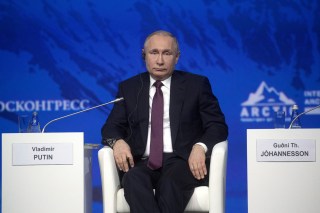 President of Russia Vladimir Putin
International Arctic Forum, Expoforum Convention and Exhibition Center, St Petersburg, Russia - 09 Apr 2019
The Arctic: Territory of Dialogue Forum is held for the fifth time. Its objective is to promote cooperation and sustainable development in the Arctic Region.