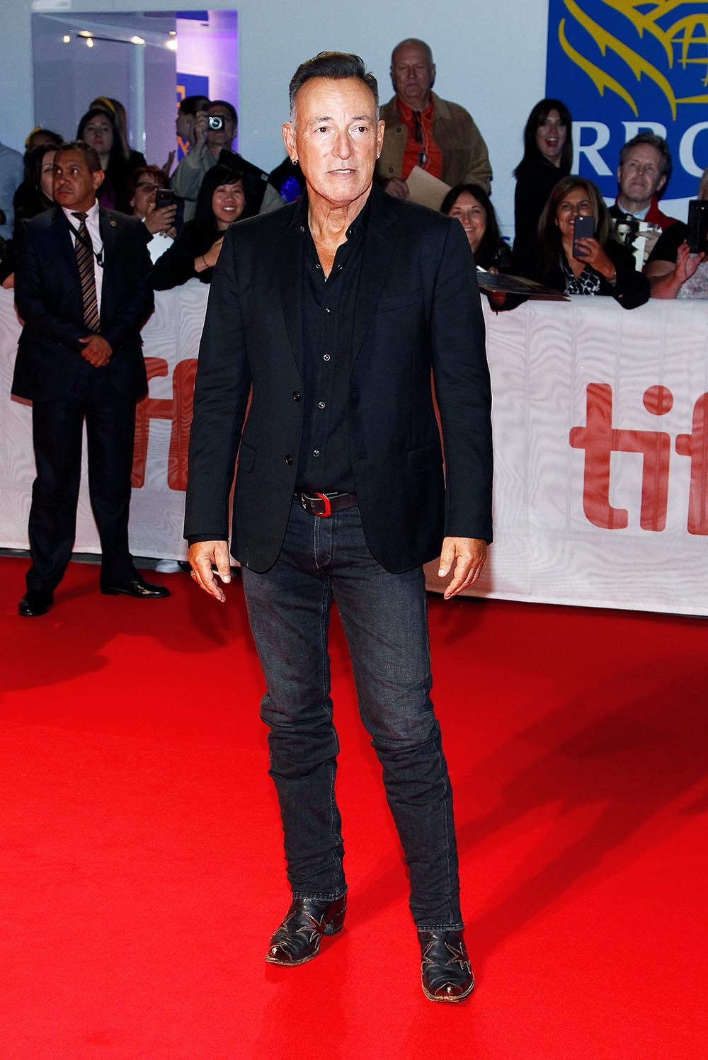 Bruce Springsteen, Jon Landau, Thom Zimny and Barbara Carr arrives at the premiere of "Western Stars" during the 2019 Toronto International Film Festival held at the Roy Thomson Hall. 12 Sep 2019 Pictured: Bruce Springsteen. Photo credit: JPA/AFF-USA.com / MEGA TheMegaAgency.com +1 888 505 6342 (Mega Agency TagID: MEGA502612_004.jpg) [Photo via Mega Agency]