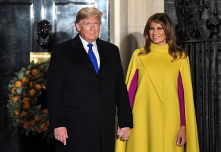 Donald Trump and Melania Trump attend a reception at No.10 Downing Street with foreign leaders ahead of the NATO meeting in London.
NATO 70th Anniversary Summit, London, UK - 03 Dec 2019