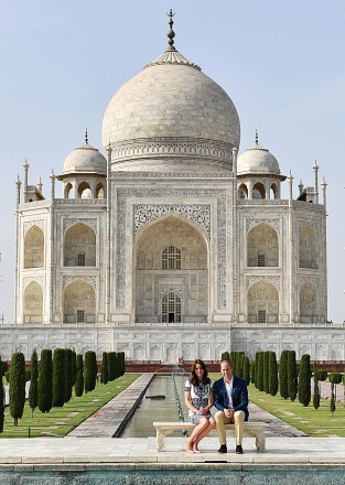 Catherine Duchess of Cambridge and Prince William at the Taj Mahal
Prince William and Catherine Duchess of Cambridge visit to India - 16 Apr 2016