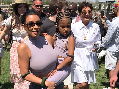 Kim Kardashian West, North West, and Kris Jenner