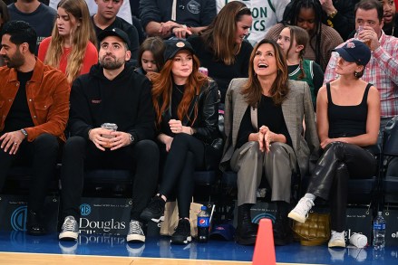 Lindsay Lohan with husband Bader Shammas, Mariska Hargitay
Celebrities attend Boston Celtics v New York Knicks game, New York, USA - 05 Nov 2022