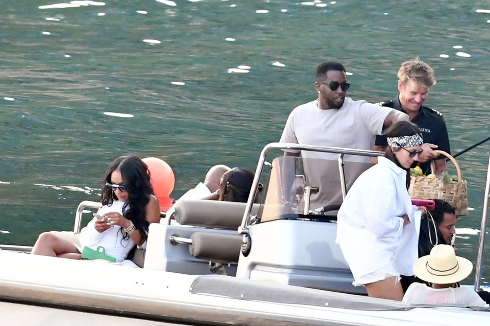 *EXCLUSIVE* Sean Combs appears smitten as he enjoys another day under the Italian sunshine with Joie Chavis in Nerano