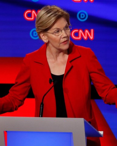 Sen. Elizabeth Warren, D-Mass., participates in the first of two Democratic presidential primary debates hosted by CNN, in the Fox Theatre in Detroit
Election 2020 Debate, Detroit, USA - 30 Jul 2019