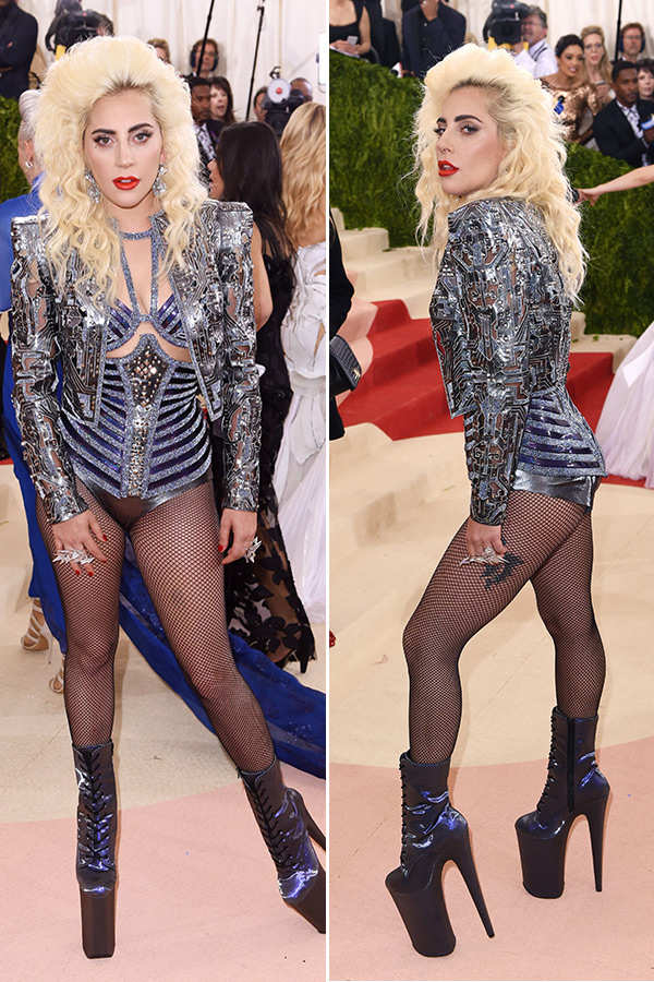 [PHOTOS] Lady Gaga’s Dress At Met Gala: Goes Punk In Fishnets & No
