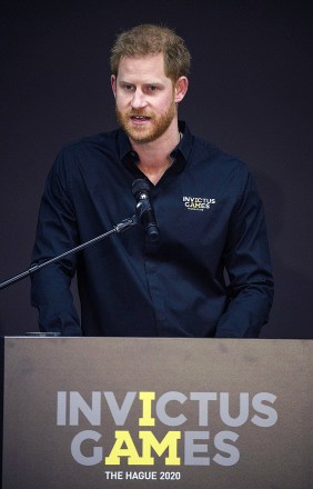 Prince Harry during the Invictus Games presentation
Prince Harry visit to The Hague, Netherlands - 09 May 2019
